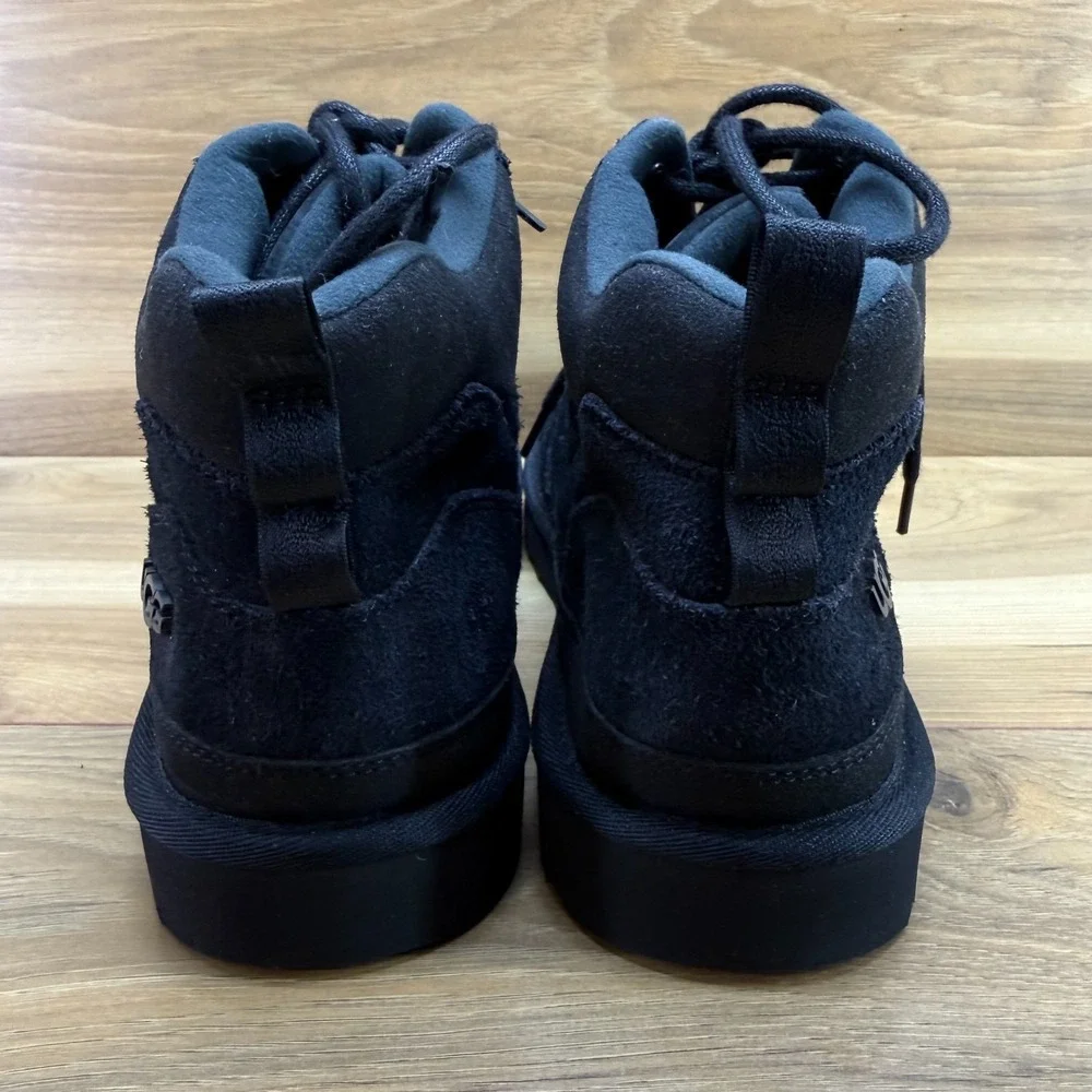 UGG Highland High Suede Ankle Boots Mens 9 Black High Top Streetwear Mixed Media